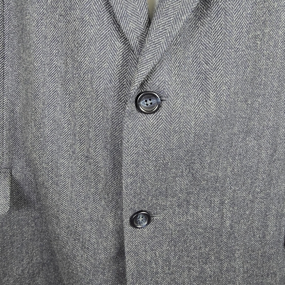Joseph & Feiss Men's Classic Gray Herringbone Blazer 100% Lambswool Size 50R - Picture 4 of 11